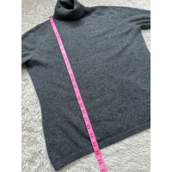 Apt 9 Medium 100% Cashmere Turtleneck Sweater Gray Quiet Luxury Minimalist Women - Picture 5 of 7